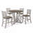 Antique Rustic Counter Height Dining Table Two-Tone Solid Wood