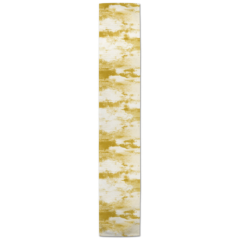 Chemin de table Doster, 72 po x 16 po, Abstraction, Jaune