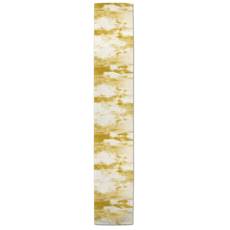 Doster Table Runner, 72" x 16", Abtract, Yellow