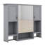 Armoire de salle de bain murale 35 "x 28" avec miroir, tablette ouverte et barre à serviettes, armoire de salle de bain avec miroir-1068103584