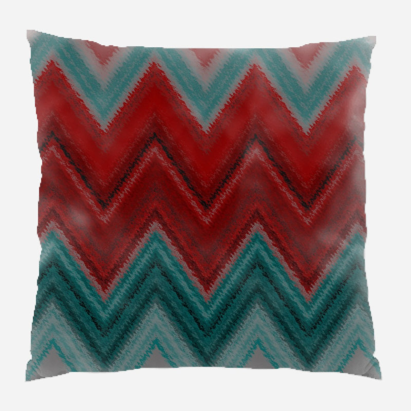 Coussin décoratif texture, Rouge / Vert