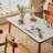 White Rectangular Stone with Solid Dining Table For Dining Room/Kitchen-654389735-654389734