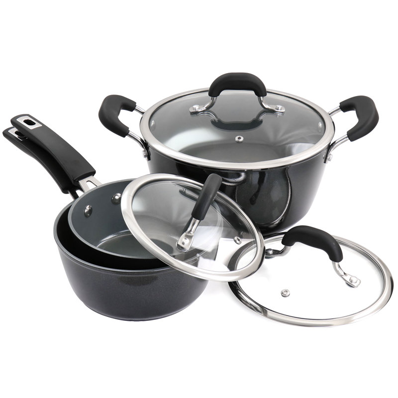 Kenmore 12-Piece Black Aluminum Nonstick Cookware Set