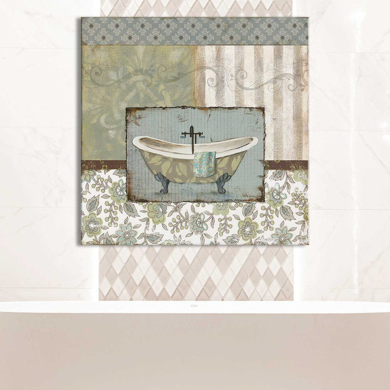 «Country Style Bath I (Square)» par Carol Robinson, reproduction, H 18 po x l 18 po x P 1 po, Toile tendue
