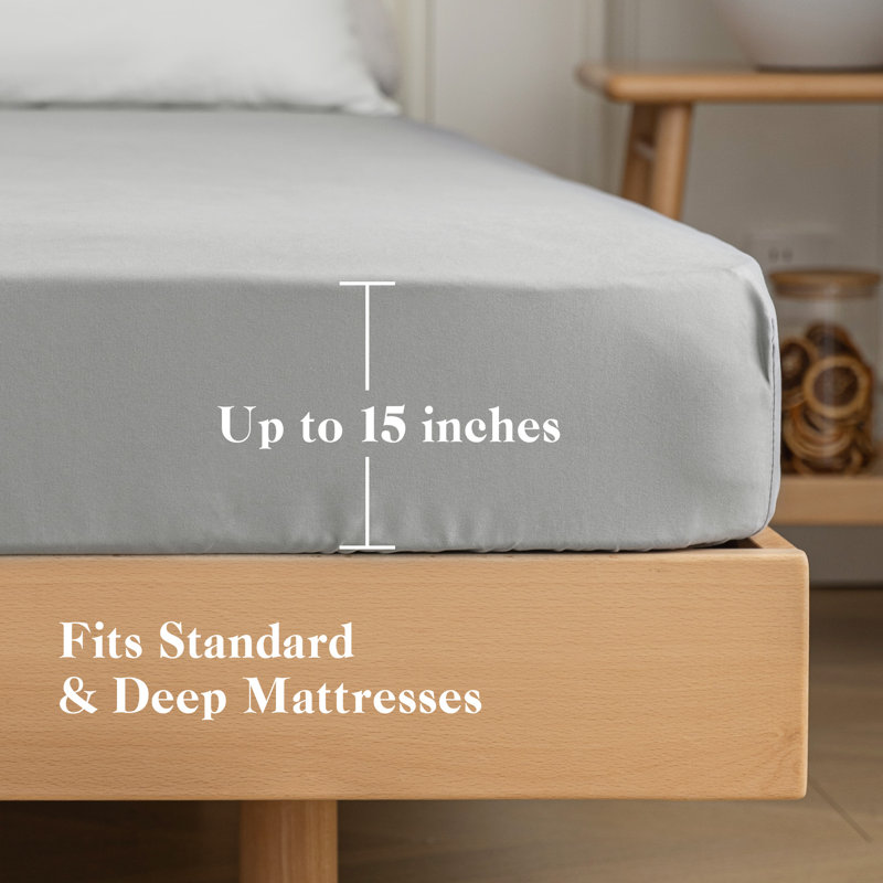 Drap-housse Barossa, Drap-housse de taille double, Gris clair