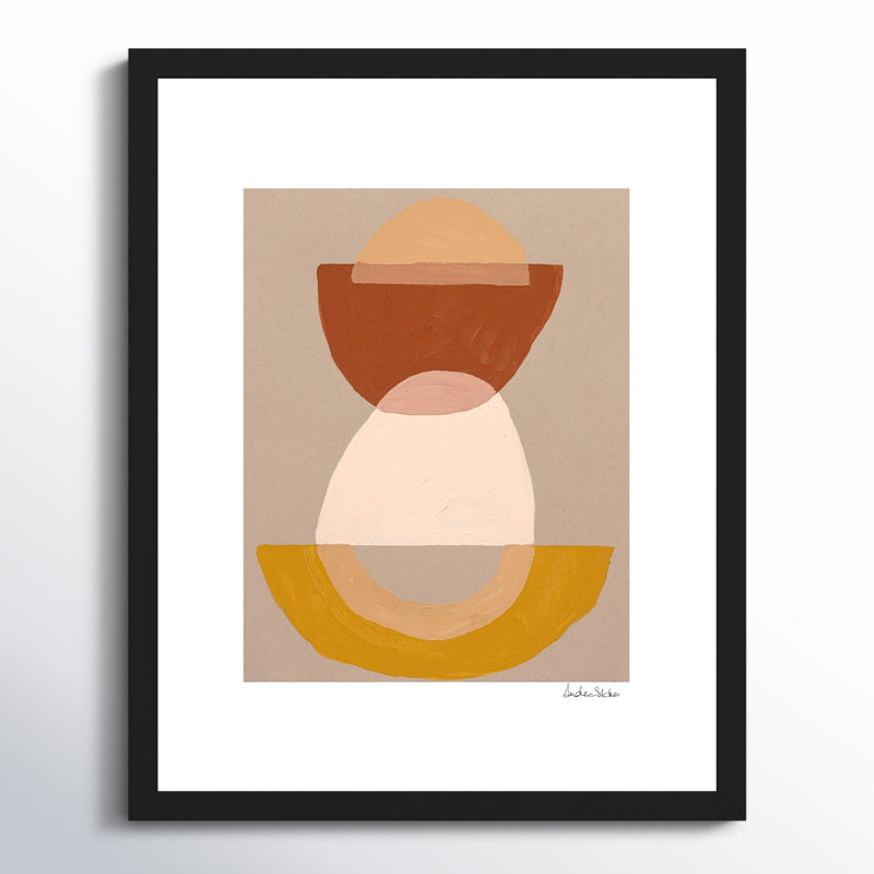 Composition 01 Print by Andrea Stokes, 25" H x 20" W x 1.25" D, Black Framed
