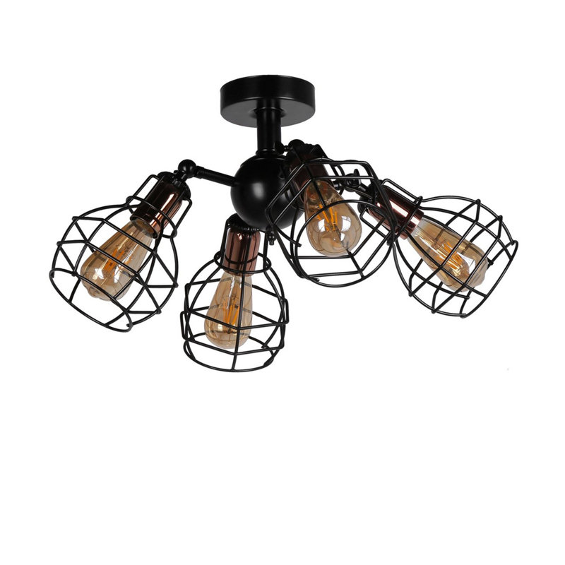 Plafonnier semi-encastré 19,69 po 4 lumières Kroeger