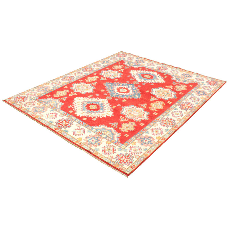 Tapis unique en laine noué à la main Gazni doré des années 2010 de 8 pi 4 po x 10 pi 2 po Qaiden