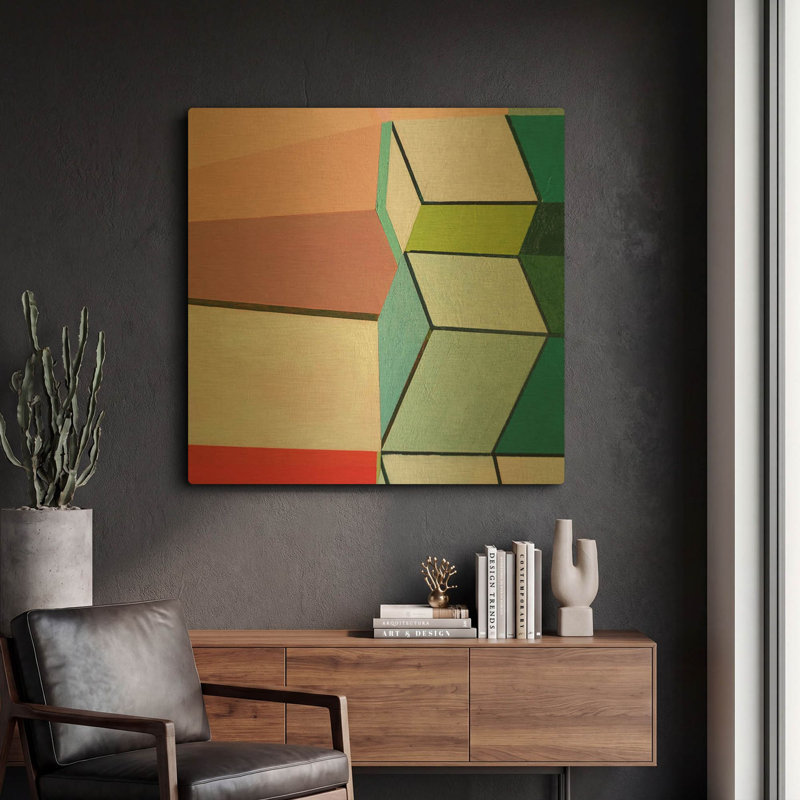 «Angles No. 2» par Naomi Taitz, art mural en métal doré, 36 po x 36 po, 36 po x 36 po