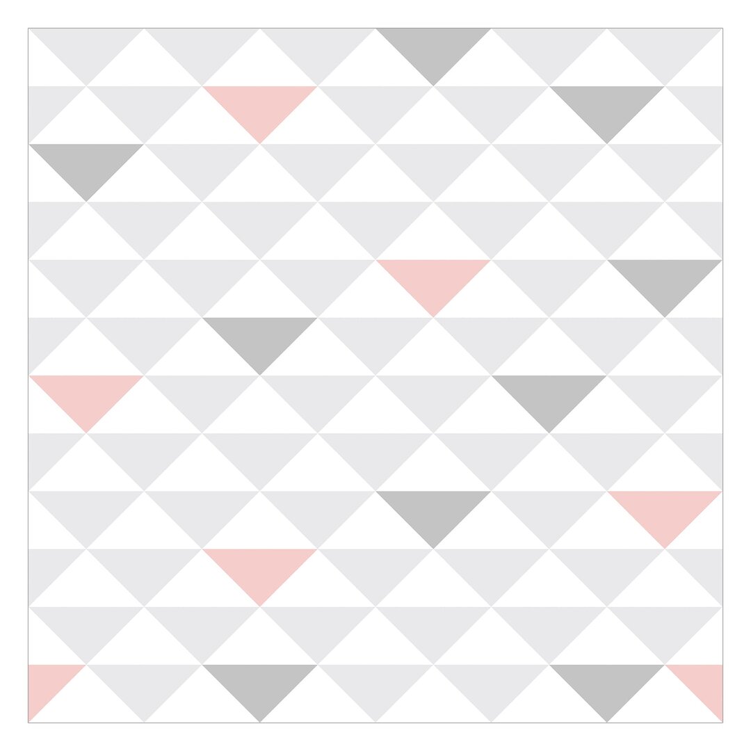 Strukturierte Fototapete Triangles Grey White Pink 1,92 m x 192 cm