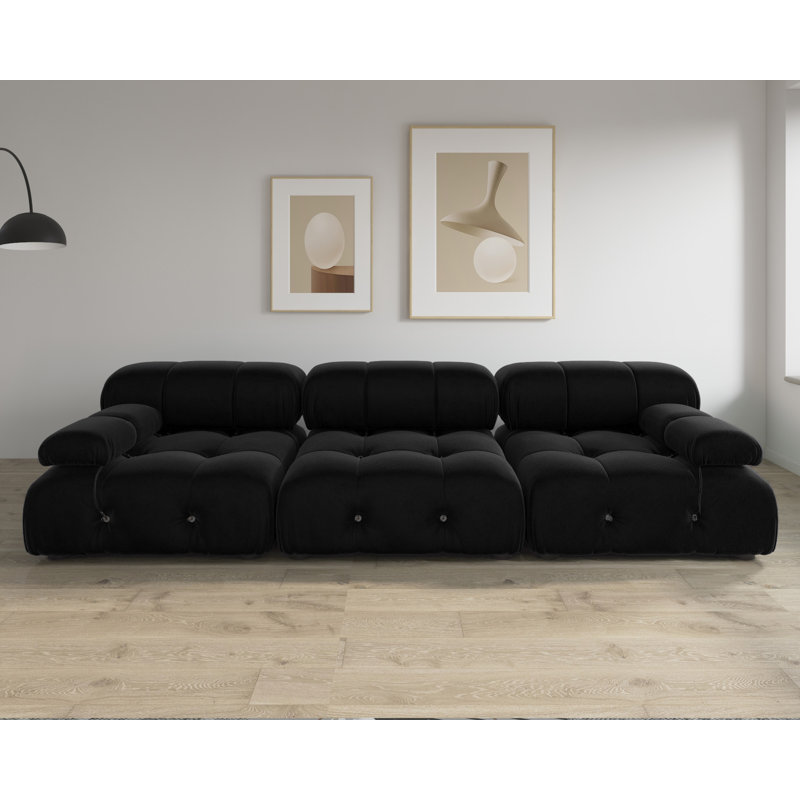 Cylan 104" Black Upholstered Sofa
