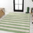 Cino Two-Tone Wide Stripe Green/Cream Indoor/Outdoor Rug-69806594