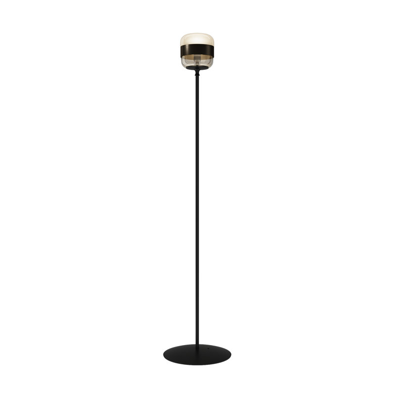 Futura Floor Lamp, Amber Brass