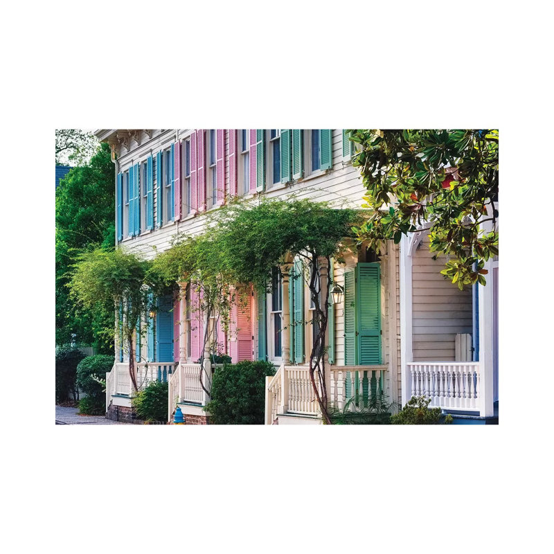 Colourful Historic Row Homes, Savannah, Georgia par George Oze - photographie sur toile tendue, H 26 po x l 40 po x 1,5 po