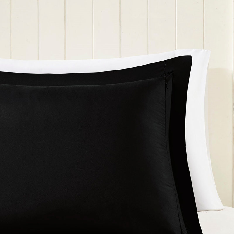 Édredon simple / simple TG avec literie 3M et fine, Édredon double / grand + 2 taies décoratives, Noir