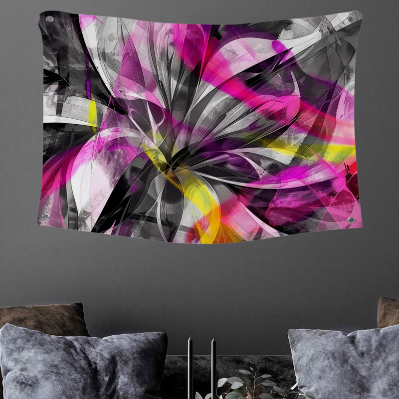 Tapisserie murale «Bold Swirls» - Décoration murale expressionniste, H 68 po x l 80 po