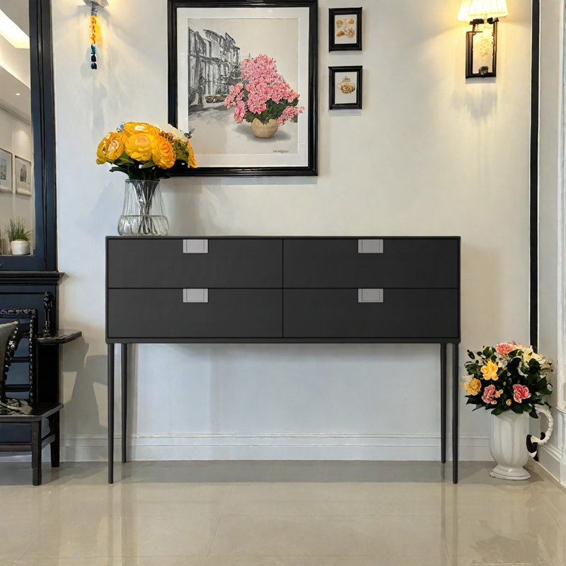 Console moderne moderne et pratique, H 35,43 po x l 39,37 po x P 15,75 po, Noir