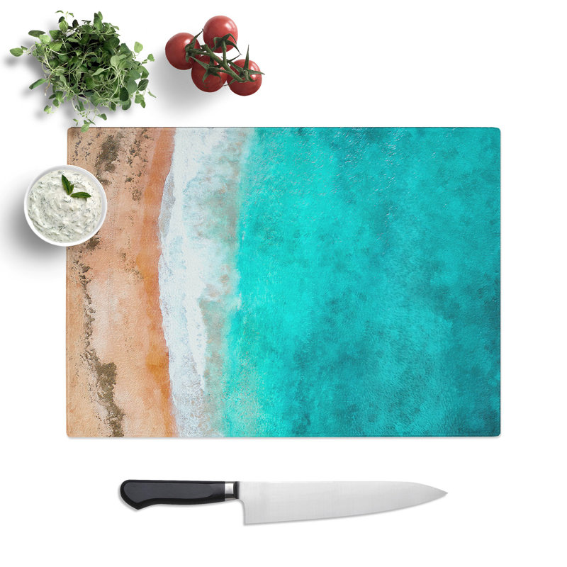 Tempered Glass Sydney Australia Beach Chopping Board, 20 cm x 28.5 cm