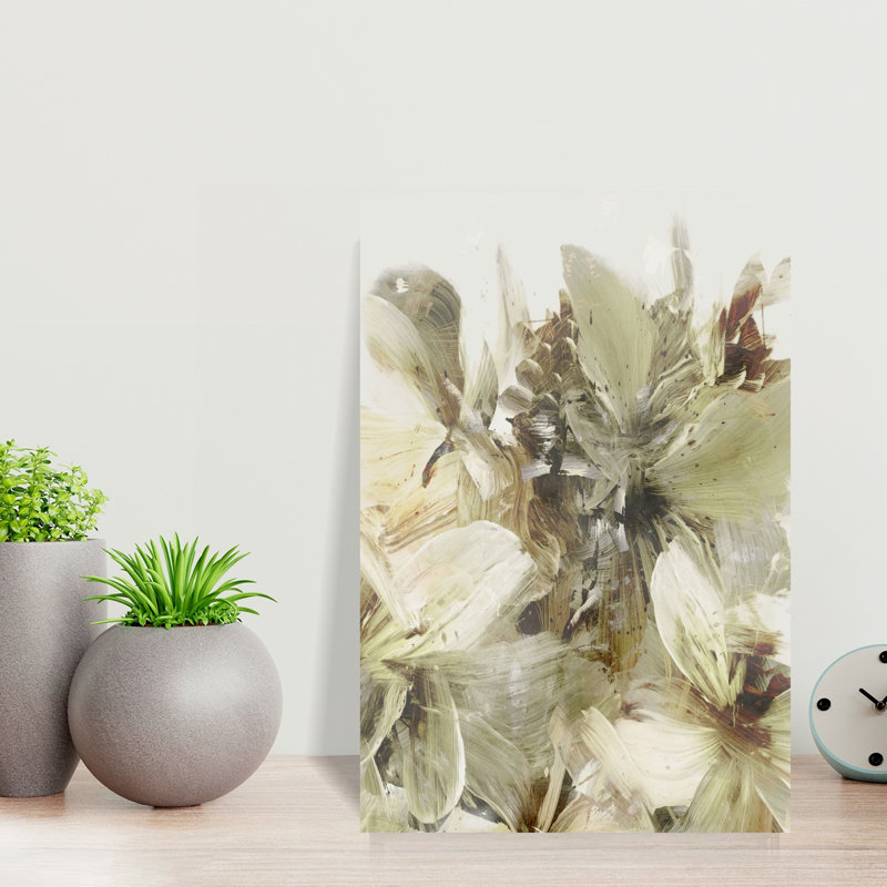 Hill Flowers 3 Abstract Contemporary Modern Flower Landscape Wall Art Print 1 Piece Wrapped Canvas Wall Art