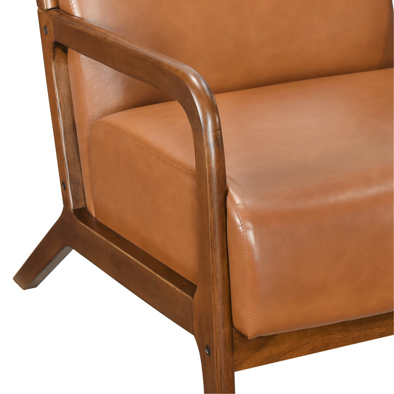 Finition de conception élégante chaise d'appoint brun en similicuir rembourré mobilier de salon moderne 1pc