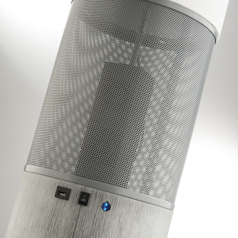 Nyobi 58'' Column Floor Lamp with USB, Gray