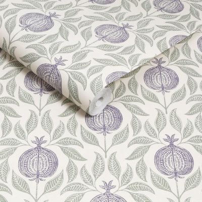  Apple of Grenada Mauve & Sage Wallpaper