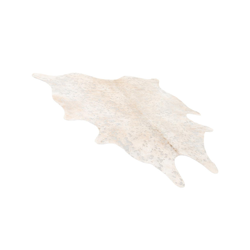 Tapis carré beige et argent Jed