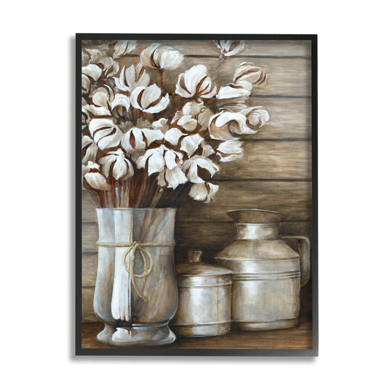 «Traditional Flower Bouquet», peinture sur toile flottante, Giclée encadrée noir minuit, H 14 po x l 11 po x P 1,5 po