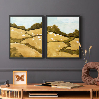 Reproduction encadrée Scattered Sheep I-Premium - prêt à être accroché - aucun clou requis - aucun clou requis