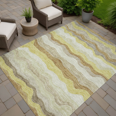 Machine Washable Indoor/Outdoor Lanphear ACN2397 Stripes Rug