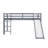 Twin Elevated Bed With Ladder And Slide Loft Design Including Safety Guardrails-117529622