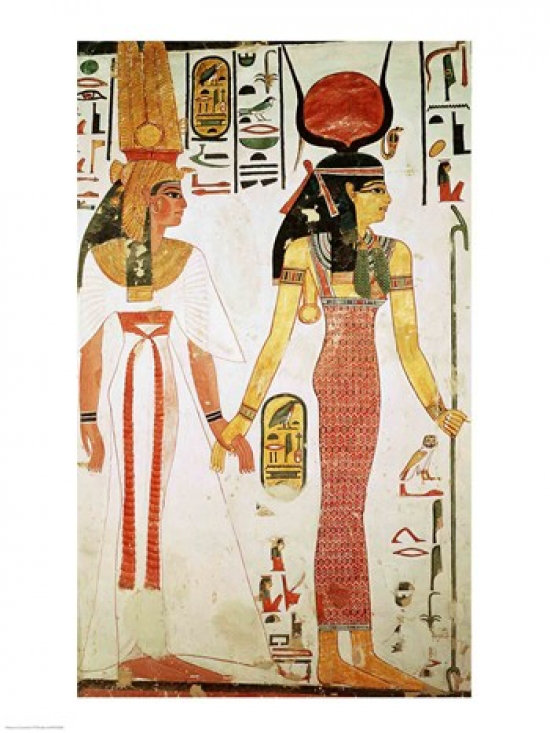 " Isis And Nefertari From The Tomb Of Nefertari " Painting Print Bungalow Rose