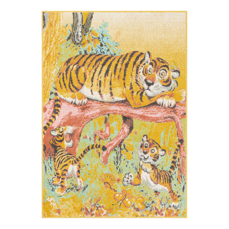 Unique Loom Tigger Whimsy Kids Rug, Rectangle 4'1" x 6'1"