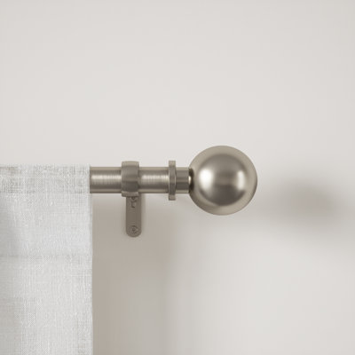 Tringle à rideaux Bolas pour fenêtres, réglable de 183 cm à 366 cm, nickelée