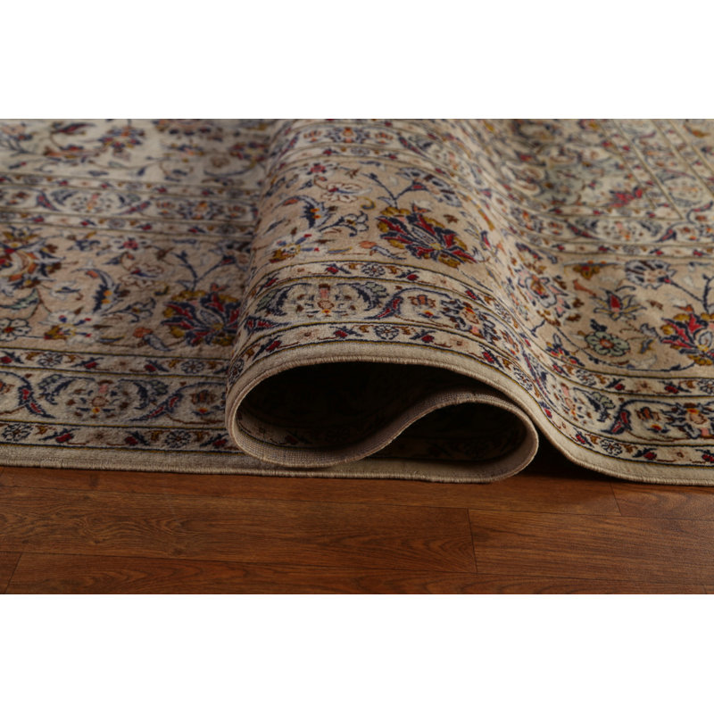 One-of-a-Kind 12'10" X 19'3" 1960s Wool Area Rug in Ivory