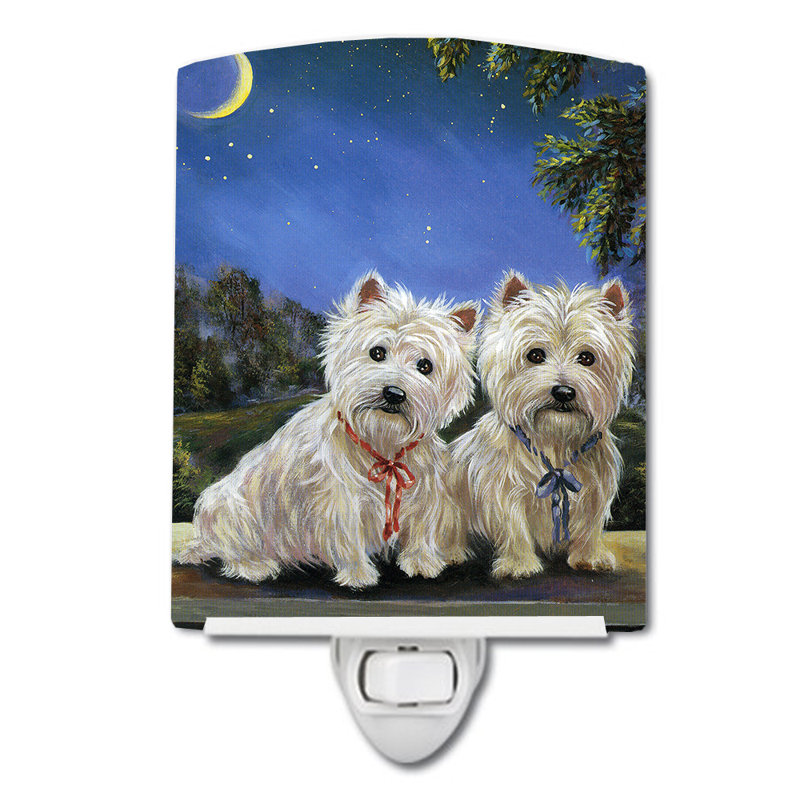 Veilleuse Westie, Westie se baladant au clair de lune