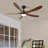 5 Blade Solid Wood 52 Inch Ceiling Fan Light