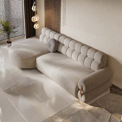 Ensemble de salon en tissu français de style crème