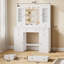 Coiffeuse de maquillage avec lumières DEL et prise de courant, coiffeuse 43,7 po avec 7 tiroirs, armoire de rangement et lumières RVB réglables-1981029883-2012306247