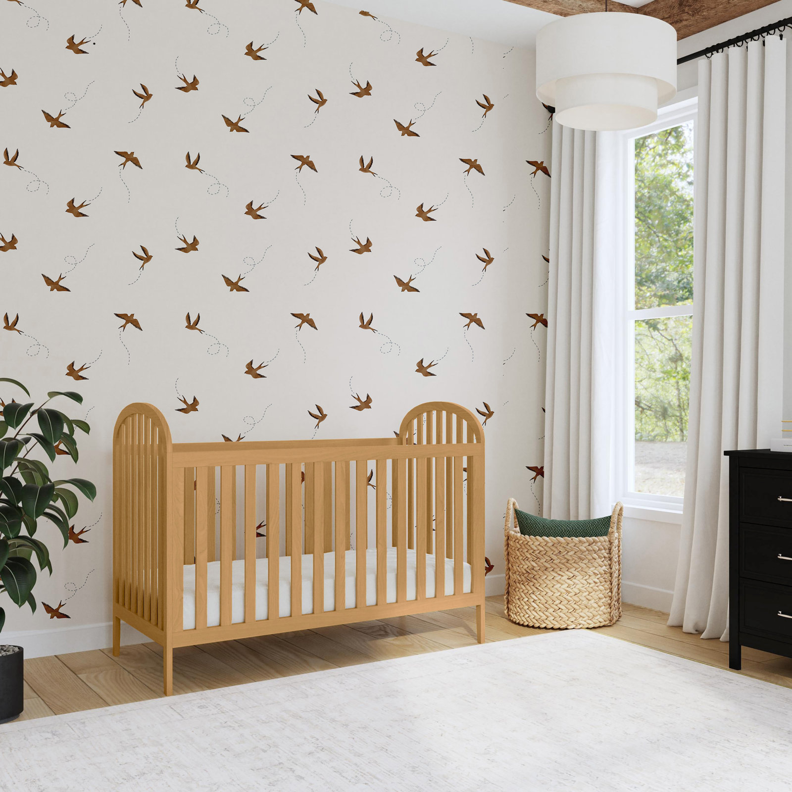 Beau Pine 3-in-1 Convertible Crib, Honey
