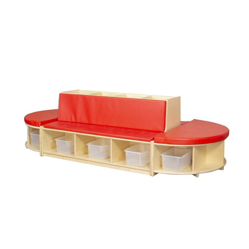 Read-a-Round Double-sided Bench Package With Trays, Red