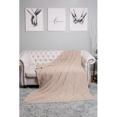 Jeté de luxe en tricot uni 