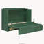 Grand lit escamotable avec grands tiroirs, vert