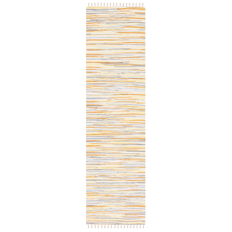Tapis en coton tissé à la main Burkett, Tapis de couloir 2 pi 3 po x 8 pi