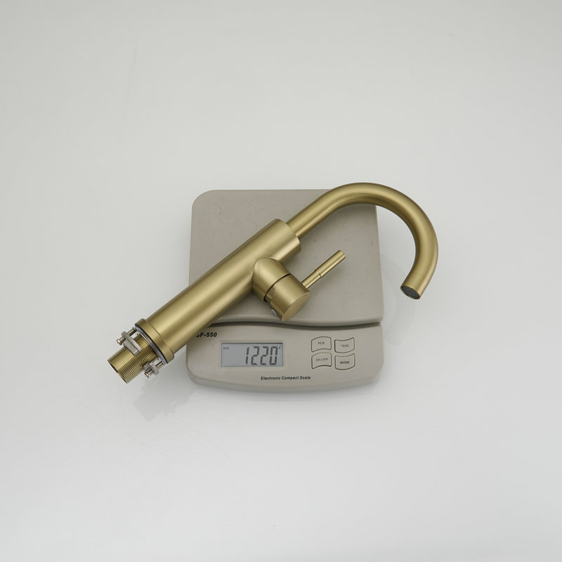 1 Single-handle Bathroom Faucet, Brushed Gold