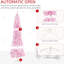 7.5' Tall Unlit Snow Flocked Artificial Christmas Tree, Slim Pencil Xmas Tree With Pine Shape And Realistic Branches