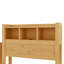 Lit simple avec tiroirs, lit simple en bois avec tête de rangement et armoire de rangement escamotable, lit en bois avec lumière et douille, naturel-32170002-32170003