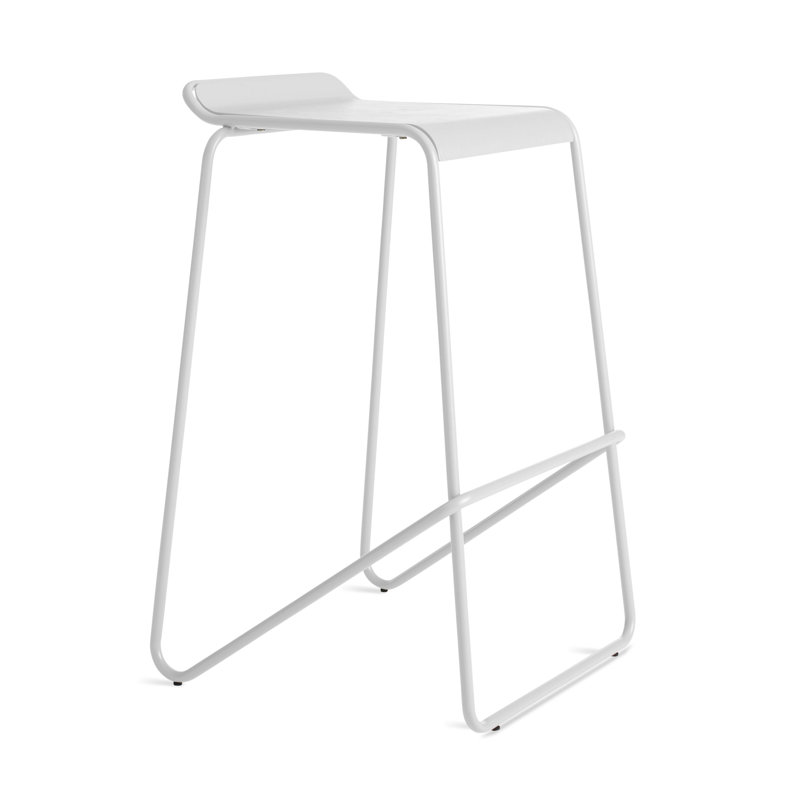 Ready Counter Stool with Metal Frame, White, Bar Stool (30" Seat Height)