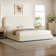 Manfred Boucle Upholstered Cloud Bed Frame with Rounded Corners Headboard, Soft Platform Bed Frame with Thickened Footboard