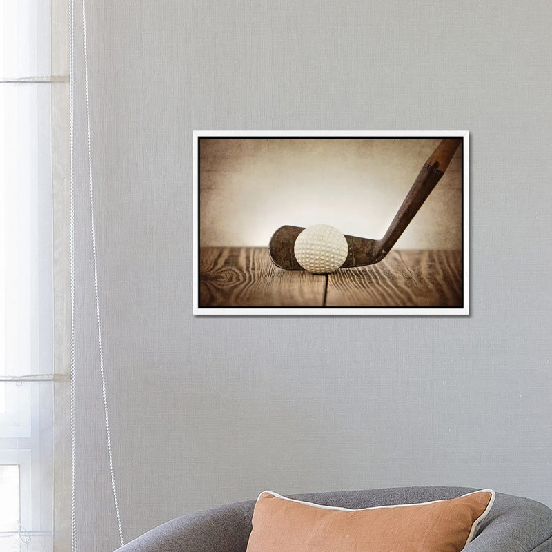 Golf Iron Ball - Print on Canvas, White Framed, 66.04 cm H x 45.72 cm W